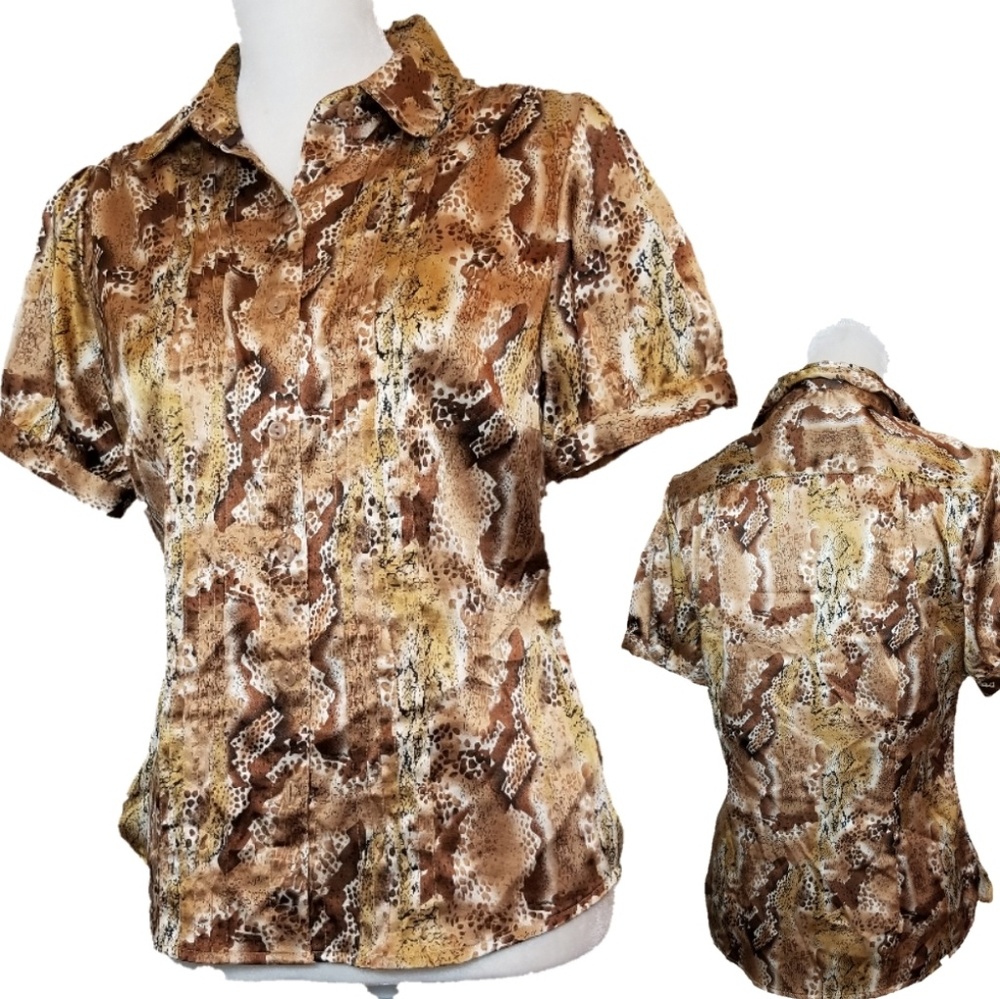 Willi Smith Animal Print Button Down Shirt